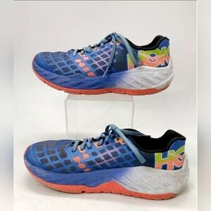 Hoka One One Clayton Ultramarine Coral Running Shoes Sneake - Women 9 or Men 7.5